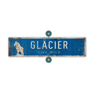 Landmark Mountain Goat Custom Signs: Blue 2 - Wall Decor Out West Design