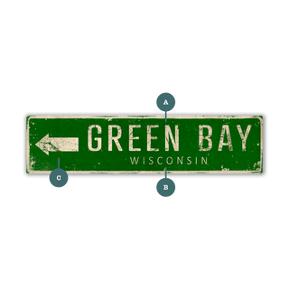 Landmark Arrow Custom Signs: Green 2 - Wall Decor Out West Design