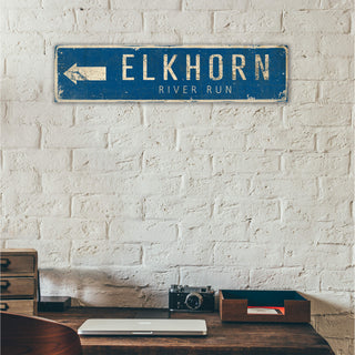 Landmark Arrow Custom Signs: Blue 2 - Wall Decor Out West Design