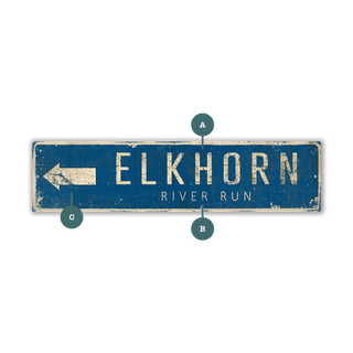 Landmark Arrow Custom Signs: Blue 2 - Wall Decor Out West Design