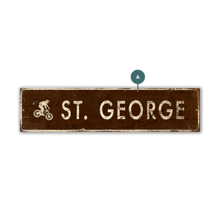Landmark Mountain Bike Custom Signs: Brown - Wall Decor
