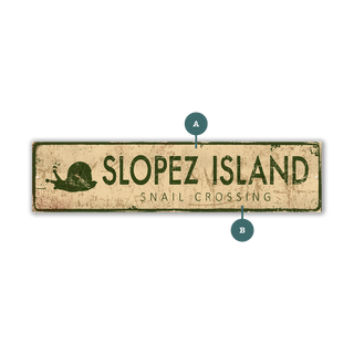 Landmark Snail Custom Signs: Green on Cream 2 - Wall Decor