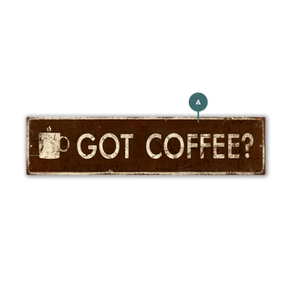Landmark Coffee Mug Custom Signs: Brown 1 - Wall Decor