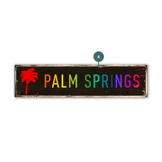 Landmark Palms Custom Signs: Black Rainbow - Wall Decor