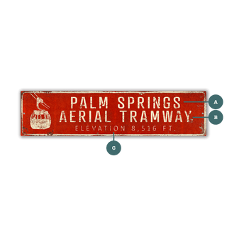 Landmark Tramway Custom Signs: Red 3 - Wall Decor Out West Design