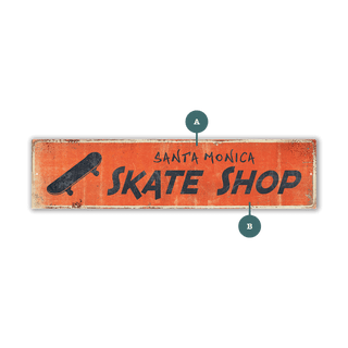 Landmark Skateboard Custom Signs: Orange Board - Wall Decor