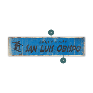 Landmark Skateboard Custom Signs: Blue Skater - Wall Decor