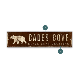 Landmark Black Bear Custom Signs: Brown 2 - Wall Decor