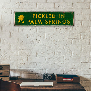 Landmark Pickleball Custom Signs: Green with Yellow - Wall Decor