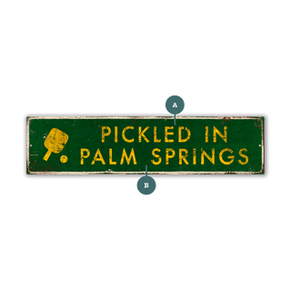 Landmark Pickleball Custom Signs: Green with Yellow - Wall Decor