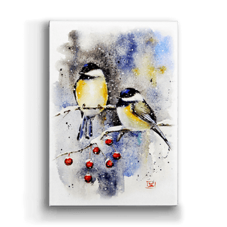 Chickadees and Crabapples - Metal Box Art