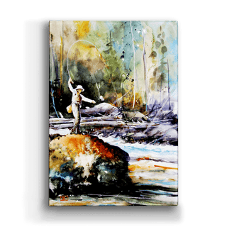 Fly Fishing on the Upper River - Metal Box Art