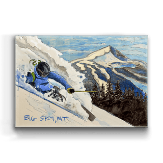 Ski the Dream in Big Sky - Metal Box Art Ed Anderson