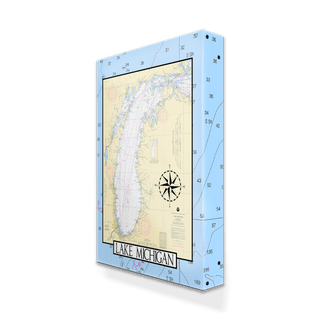 Lake Michigan Area Chart - Metal Box Art Joanne Murphy