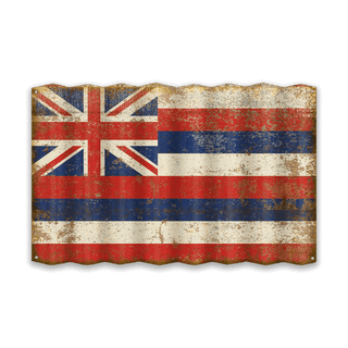 Hawaii State Flag - Corrugated Metal Wall Art Corrugated Wall Art Meissenburg Designs