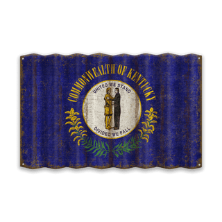 Kentucky State Flag - Corrugated Metal Wall Art Corrugated Wall Art Meissenburg Designs