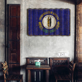 Kentucky State Flag - Corrugated Metal Wall Art Corrugated Wall Art Meissenburg Designs