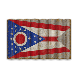 Ohio State Flag - Corrugated Metal Wall Art Corrugated Wall Art Meissenburg Designs