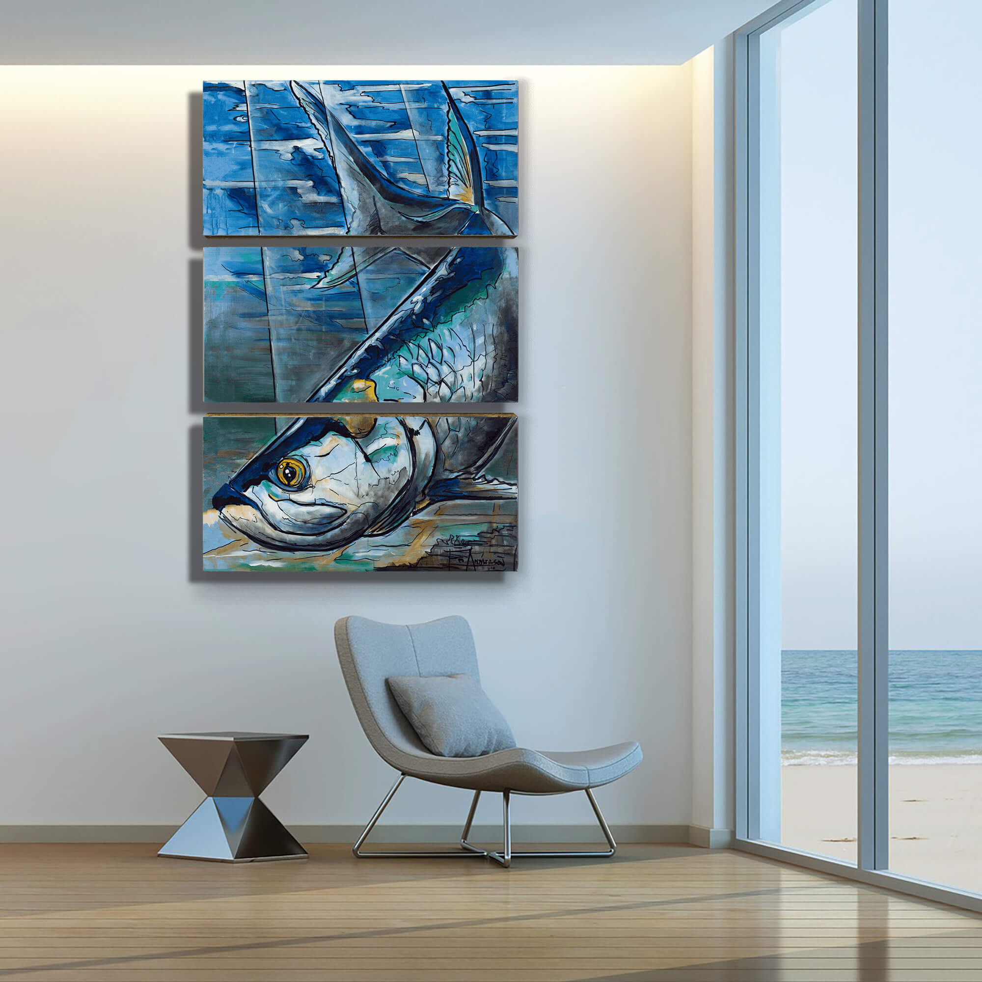 tarp art The Tarpon's Tale: 3-Piece Metal Box Art – Old Wood Signs