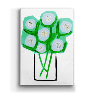 Green Floral Bouquet - Metal Box Art