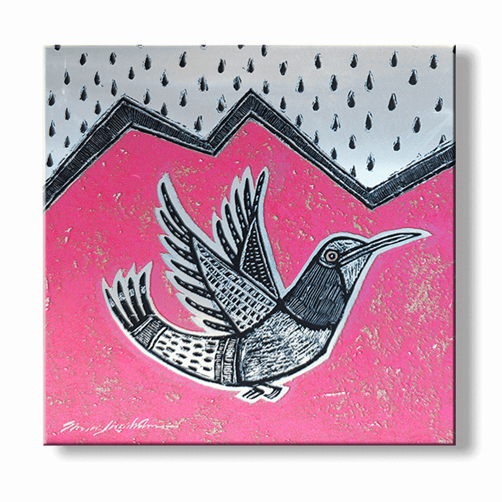 El Colibri 1: Hummingbird in Pink - Metal Box Art – Old Wood Signs
