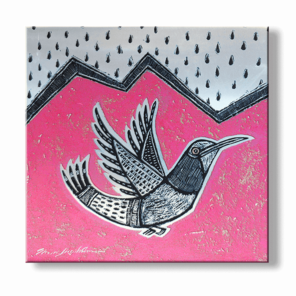 El Colibri 1: Hummingbird in Pink - Metal Box Art – Old Wood Signs