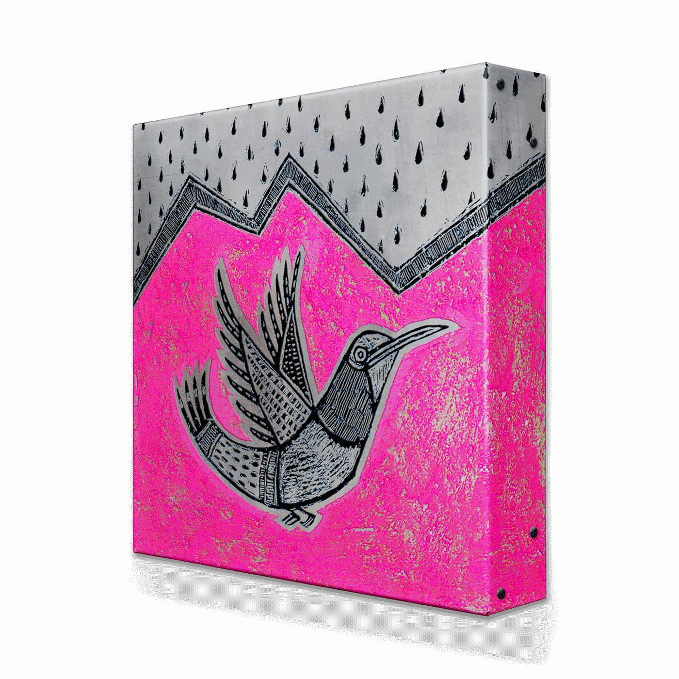 El Colibri 1: Hummingbird in Pink - Metal Box Art – Old Wood Signs