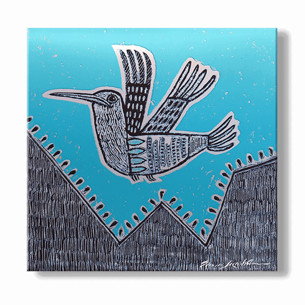 El Colibri 4: Hummingbird in Turquoise - Metal Box Art – Old Wood Signs
