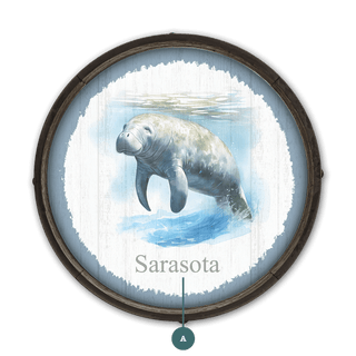 Manatee Watercolor - Barrel End Wall Art Joanne Murphy