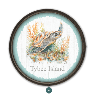 Sea Turtle Watercolor - Barrel End Wall Art Joanne Murphy