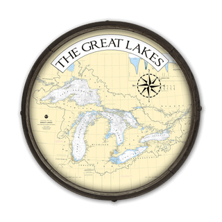 Great Lakes Area Chart - Barrel End Wall Art Joanne Murphy