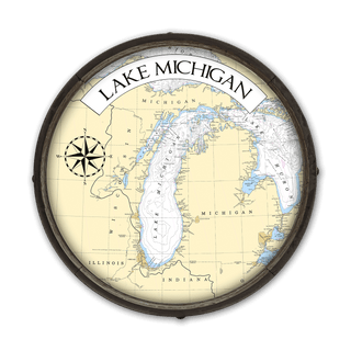 Lake Michigan Area Chart - Barrel End Wall Art