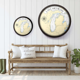Lake Michigan Area Chart - Barrel End Wall Art