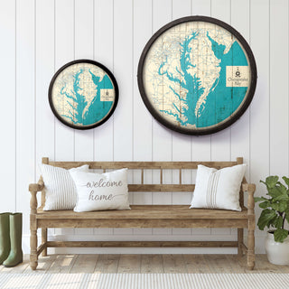 Chesapeake Bay, MD, VA, DE on a Barrel End Lake Art