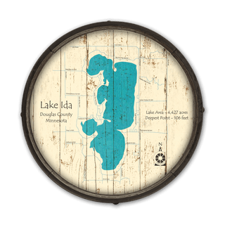 Lake Ida, Douglas County, Minnesota on a Barrel End
