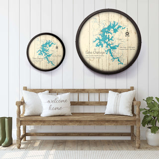 Lake Chatuge, North Carolina & Georgia on a Barrel End Lake Art