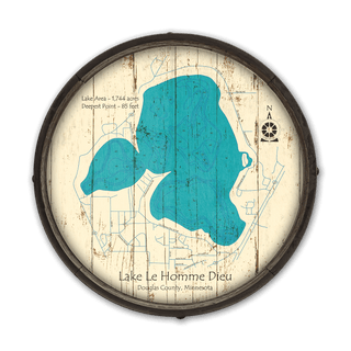 Lake Le Homme Dieu, Douglas County, Minnesota on a Barrel End