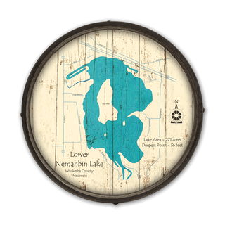 Lower Nemahbin Lake, WI on a Barrel End Lake Art
