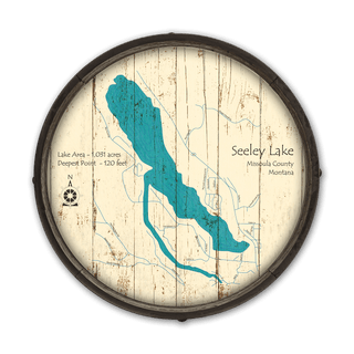 Seeley Lake, Missoula County, Montana on a Barrel End