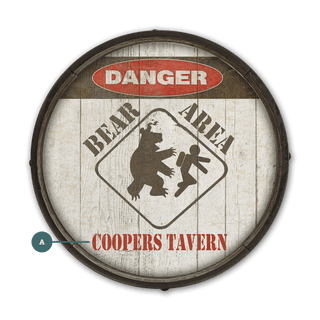 Bear Warning Sign - Barrel End Wall Art Meissenburg Designs