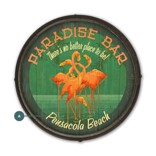 Flamingo Paradise - Barrel End Wall Art Meissenburg Designs
