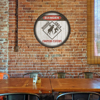 Moose Warning Sign - Barrel End Wall Art Meissenburg Designs