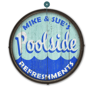 Poolside Refreshments - Barrel End Wall Art