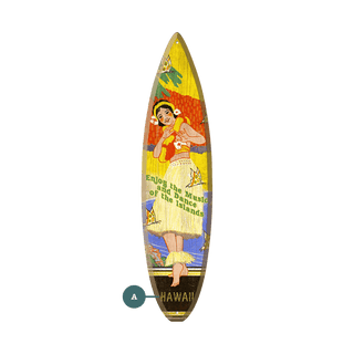 Butterfly Hula Girl - Surfboard Wall Art Meissenburg Designs