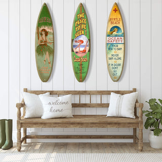 Ukulele Hula Girl - Surfboard Wall Art by Meissenburg Designs