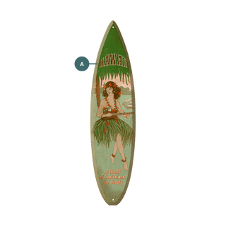 Ukulele Hula Girl - Surfboard Wall Art by Meissenburg Designs