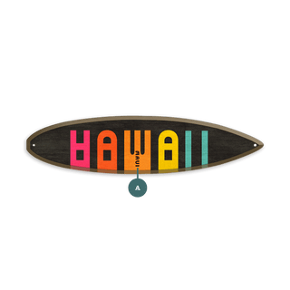 Retro Hawaii Surfboard Sign - Surfboard Wall Art
