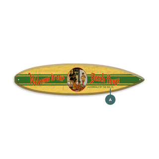 Beach House Welcome- Surfboard Wall Art