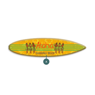 Hawaii Hula State Postcard - Surfboard Wall Art