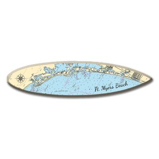 Fort Myers, FL, Area Chart - Surfboard Wall Art Joanne Murphy
